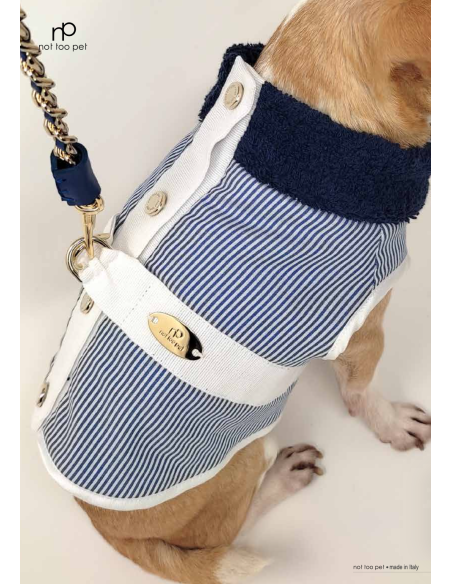 STRIPED GILET OCEAN