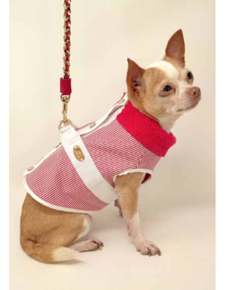 STRIPED GILET LIPSTICK