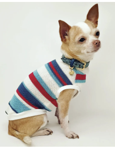 STRIPED COTTON SWEATER BLUE