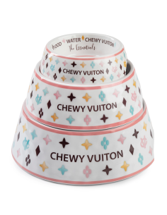 WHITE CHEWY VUITON BOWL
