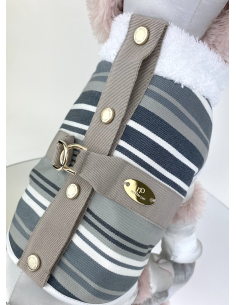 STRIPED GILET GREY SHADE...