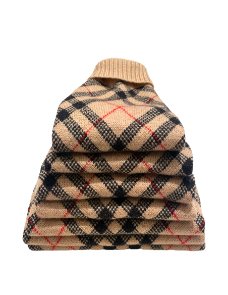 CHECK WOOL PULL CAMEL