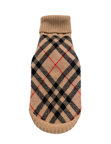 CHECK WOOL PULL CAMEL