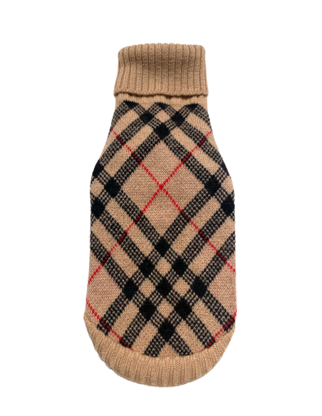 CHECK WOOL PULL CAMEL