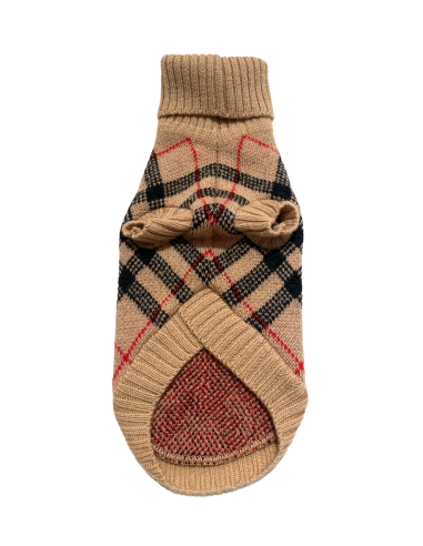 CHECK WOOL PULL CAMEL