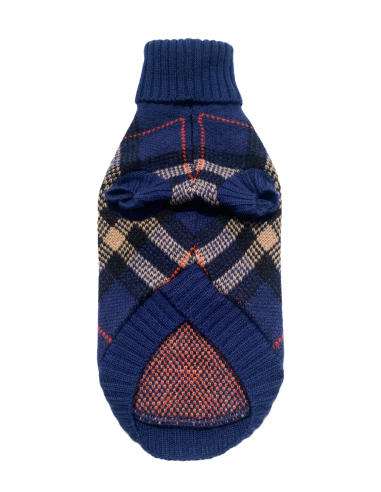 CHECK WOOL PULL BLUE