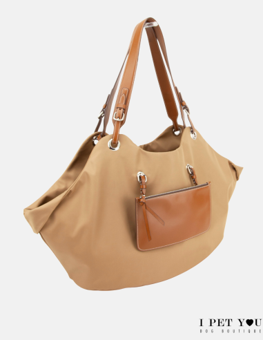 BORSA TULIP NYLON HAVANA MANICI PELLE