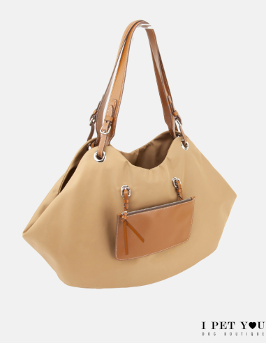 HAVANA NYLON TULIP BAG LEATHER HANDLES HAVANA NYLON TULIP BAG LEATHER HANDLES