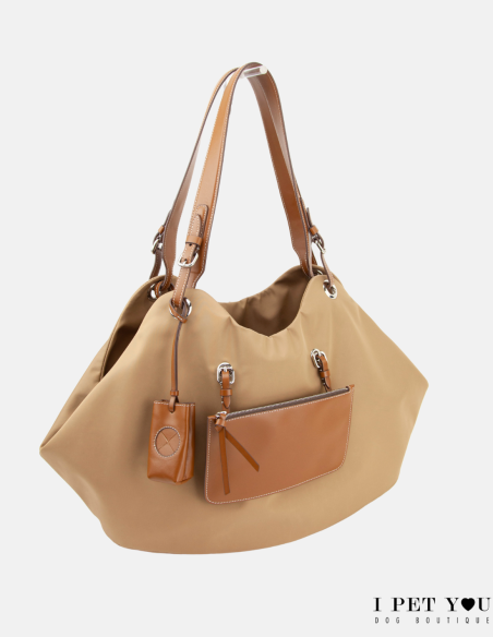 BORSA TULIP NYLON HAVANA MANICI PELLE