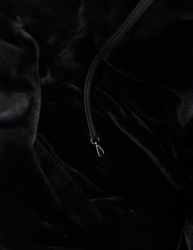 BORSA TULIP NYLON CHOCO NERO MANICI...