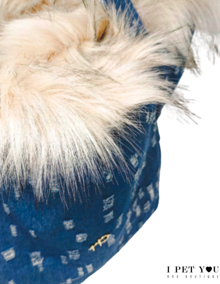 COPERTA REVERSIBILE JEANS ECO PELLICCIA