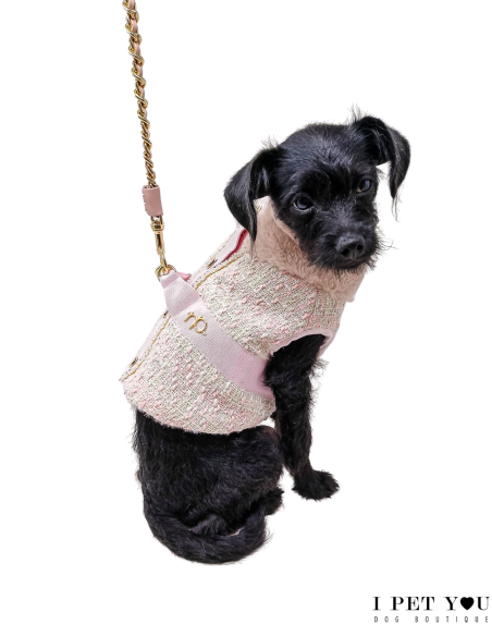 TWEED GILET HARNESS PELLICCIA NUDE