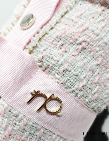 TWEED GILET HARNESS PELLICCIA NUDE