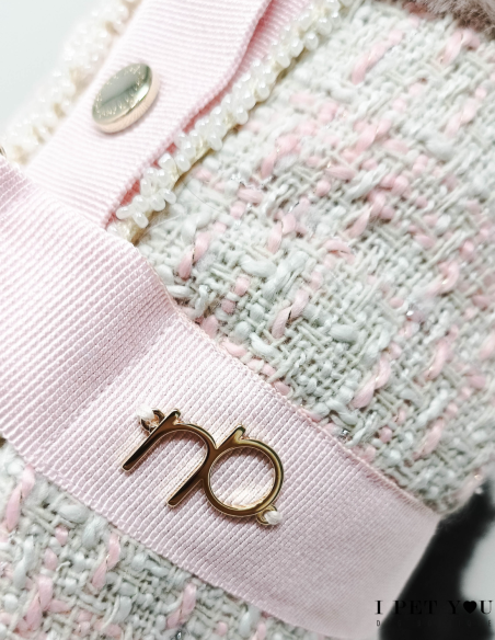 TWEED GILET HARNESS PELLICCIA NUDE