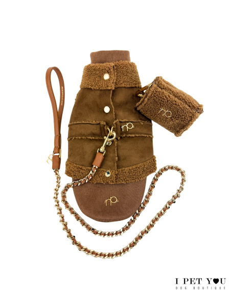 SHEEPSKIN GILET HARNESS COGNAC SPECIAL