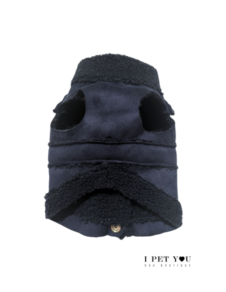 SHEEPSKIN GILET HARNESS BLU SPECIAL